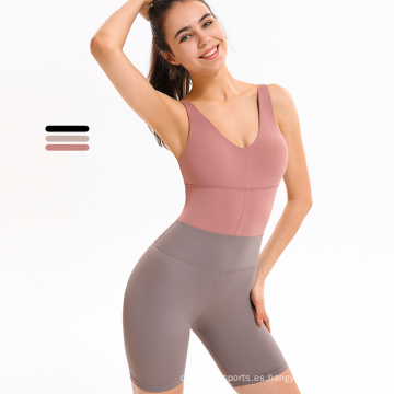 Bodysuit de yoga de moda de dropshippsuit de contraste Sport Sportugua de ropa activa